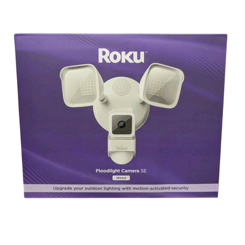 Roku Floodlight Security Camera SE Wired New Sealed In Box
